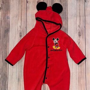 Mickey Mouse Walt Disney Word 6 Months Fleece Sleeper with Hood